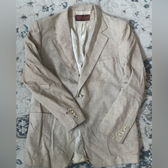 Yves Saint Laurent Other - Yves Saint Laurent tan and cream linen blazer